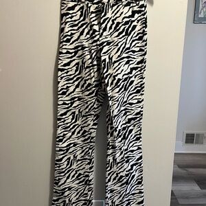 Zebra Print Flared Pants